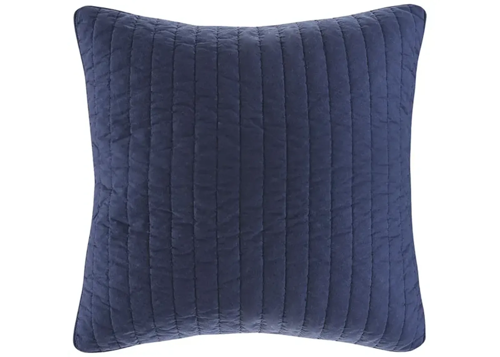 INK+IVY Camila Navy Cotton Quilted Euro Sham