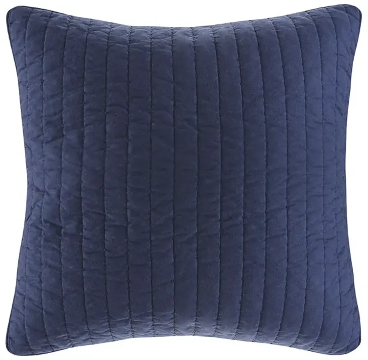 INK+IVY Camila Navy Cotton Quilted Euro Sham