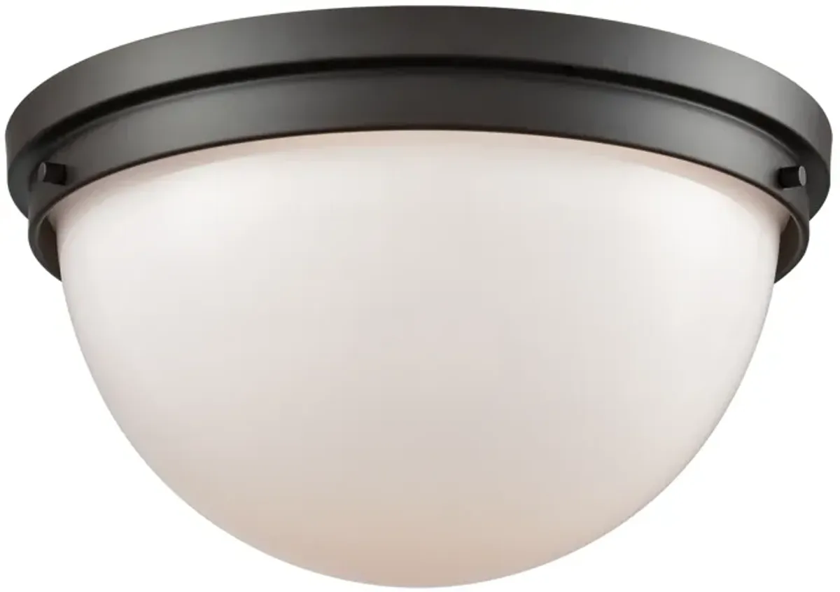 Beckett 14" Wide 2-Light Flush Mount - Oil Rubbed Bronze