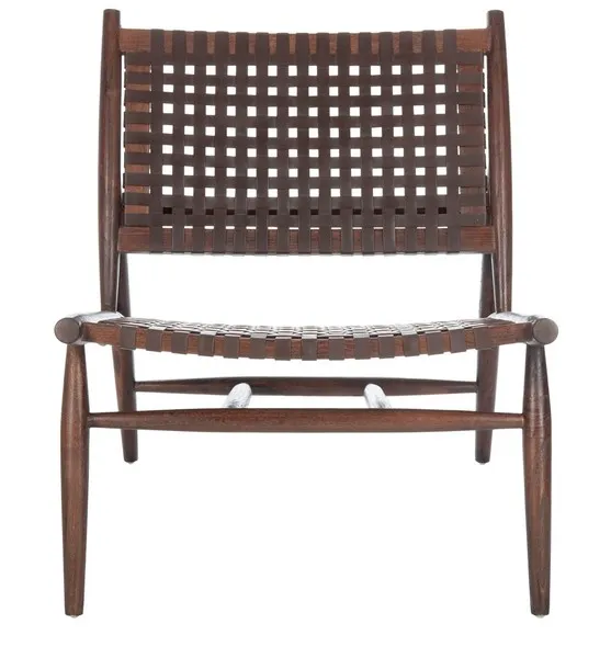 SOLEIL LEATHER WOVEN ACCENT CHAIR