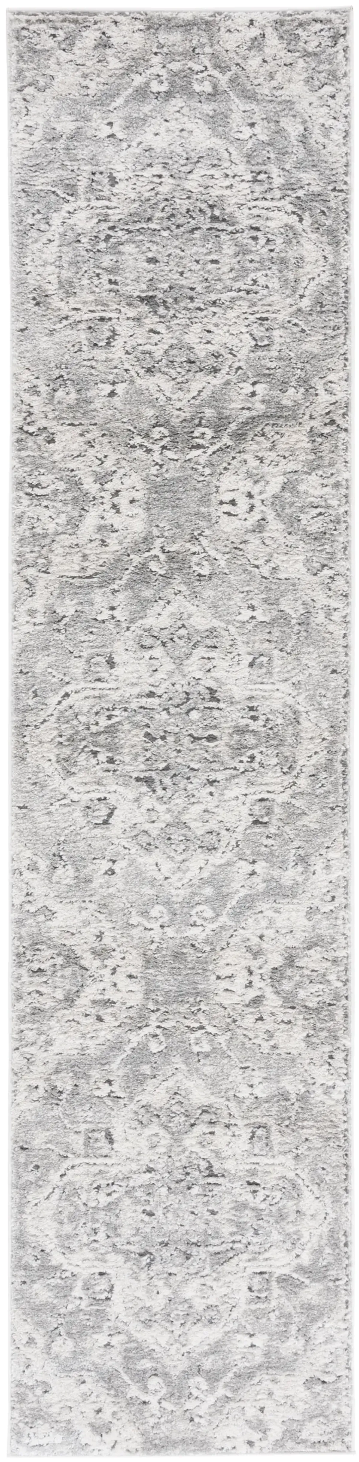 LUNA 111 GREY  2'-2' x 9' Runner Rug