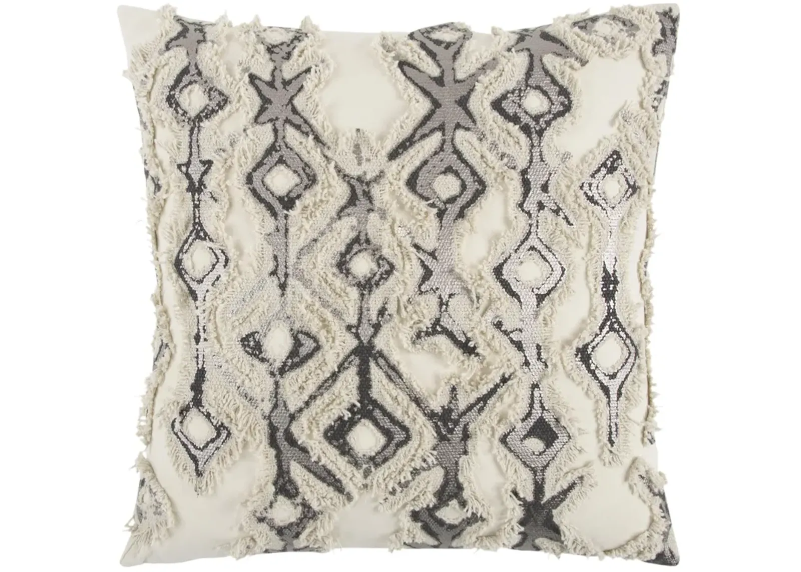 Animal Skin Pattern Silver Metallic Pillow