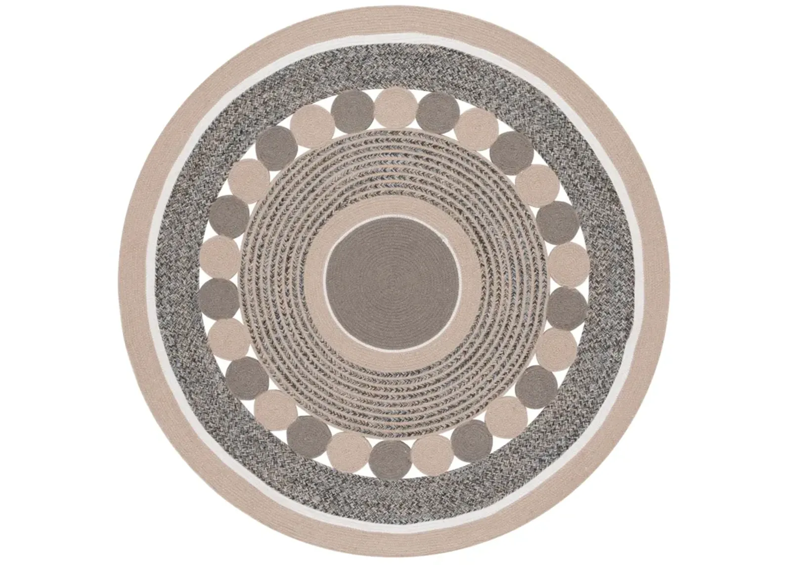 BRAIDED 757 BEIGE  5' x 5' Round Round Rug