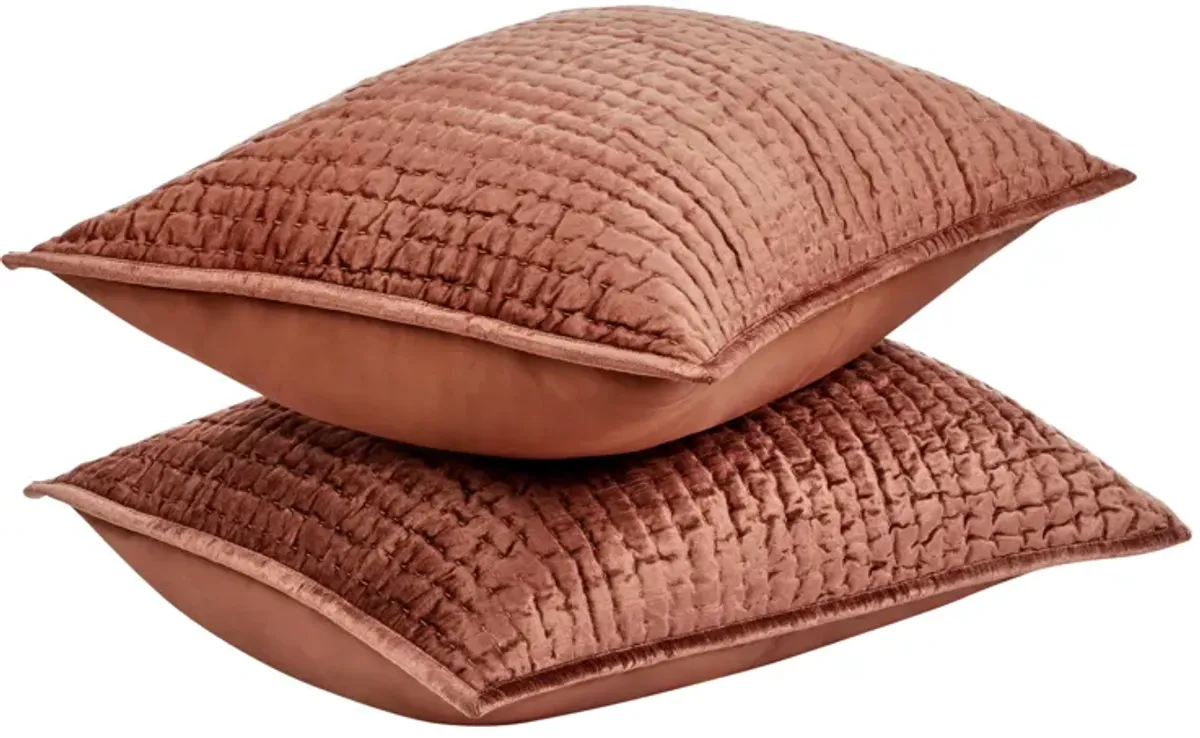 Dimitry 100% Rayon Velvet Terra Cotta Sham