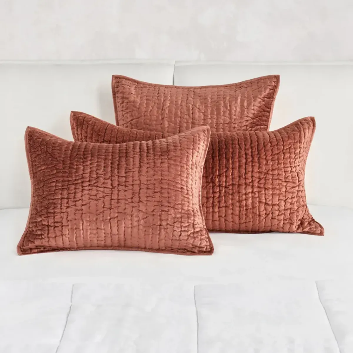 Dimitry 100% Rayon Velvet Terra Cotta Sham