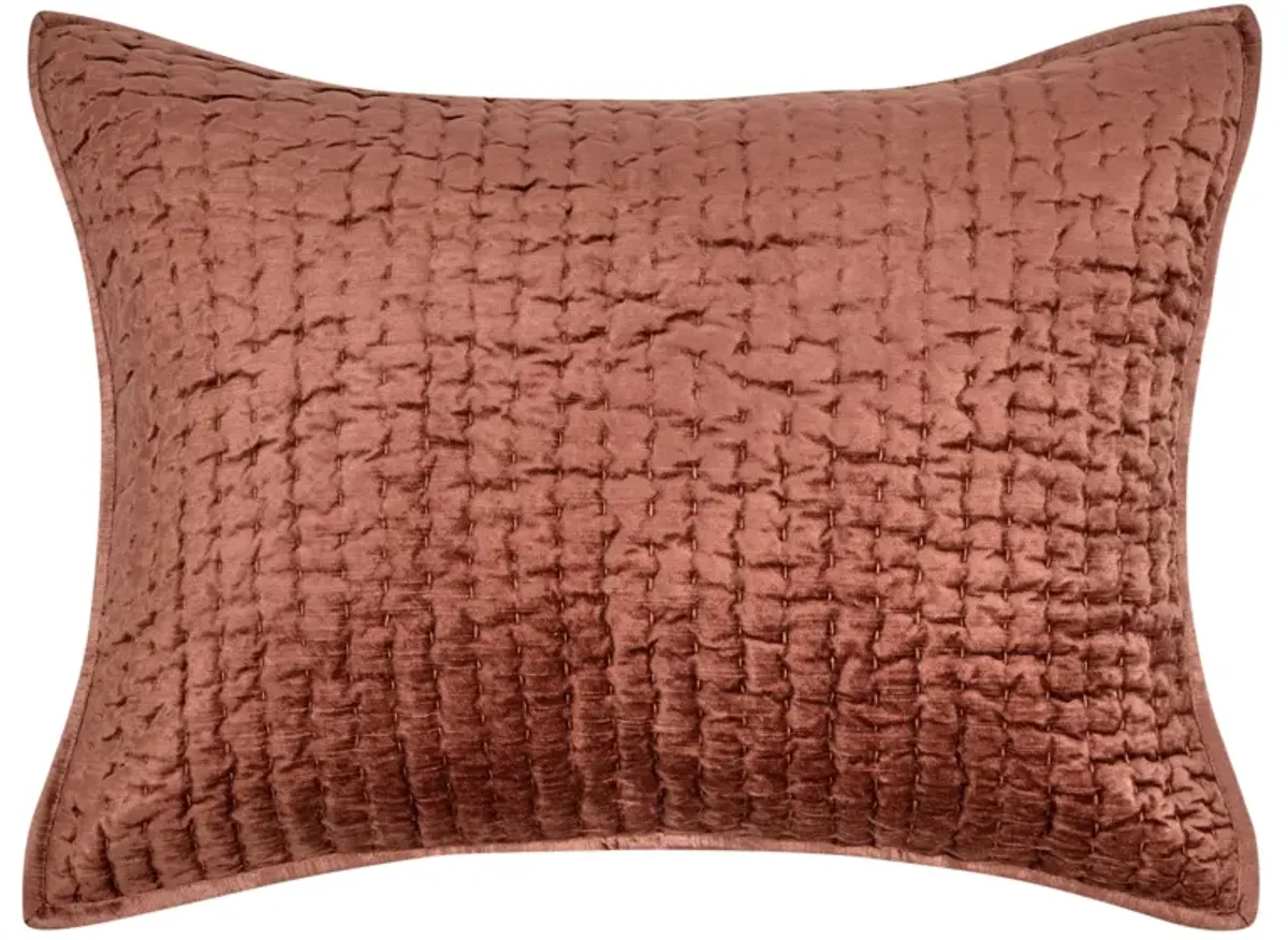 Dimitry 100% Rayon Velvet Terra Cotta Sham