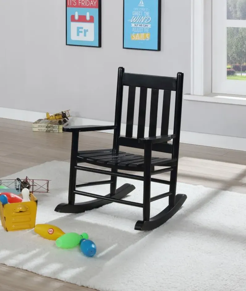 Annie Slat Back Youth Rocking Chair Black