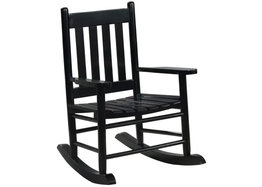 Annie Slat Back Youth Rocking Chair Black