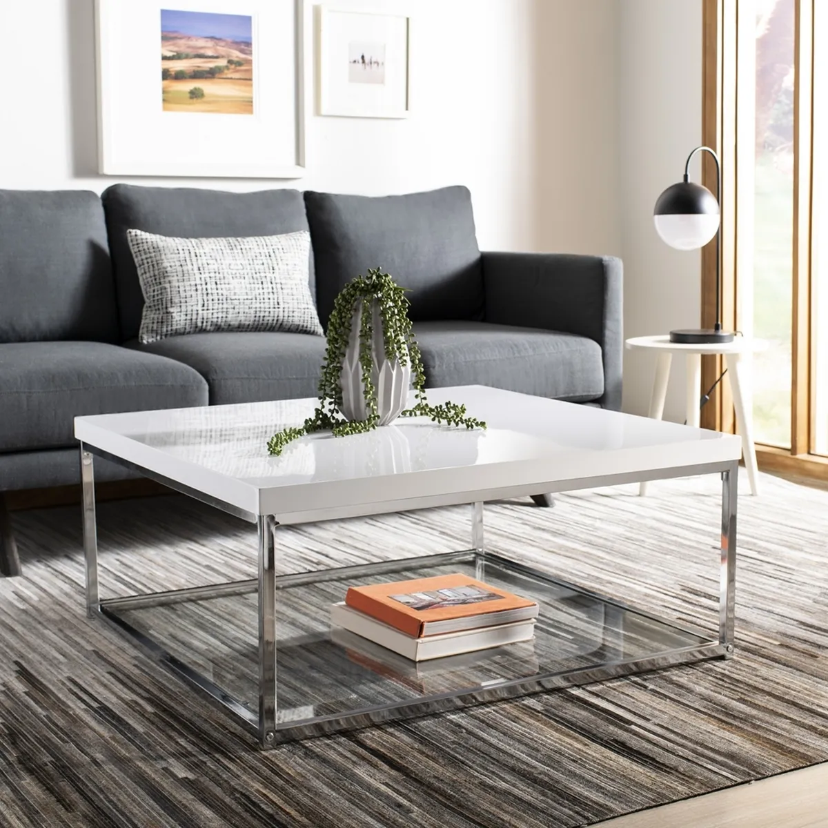 MALONE CHROME HIGH GLOSS COFFEE TABLE