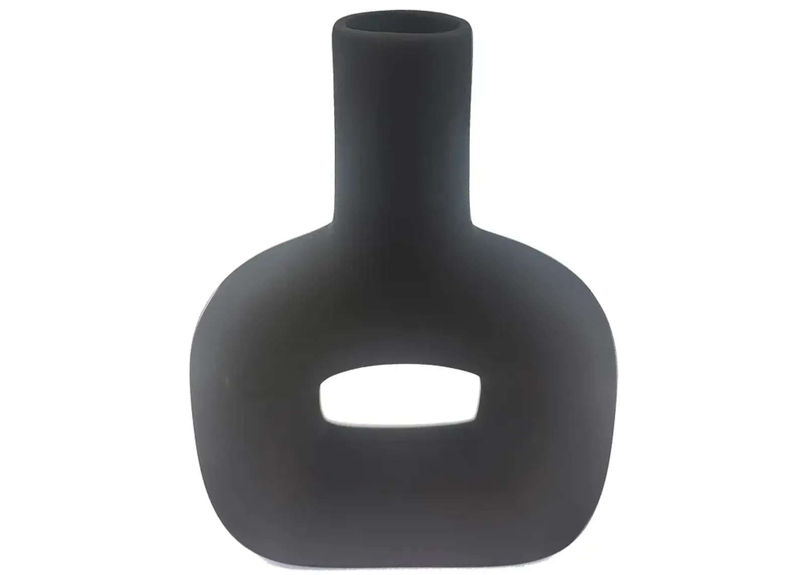 Dol, 8"h Open Cut Vase, Black