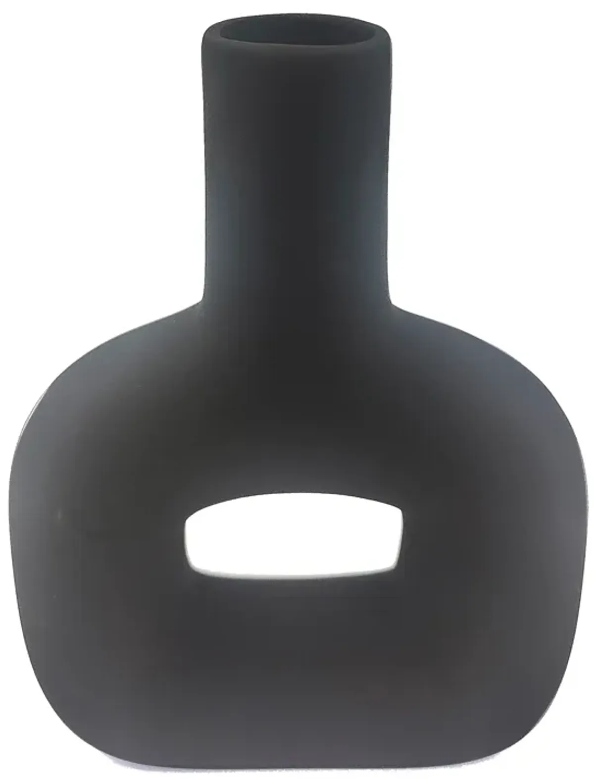 Dol, 8"h Open Cut Vase, Black