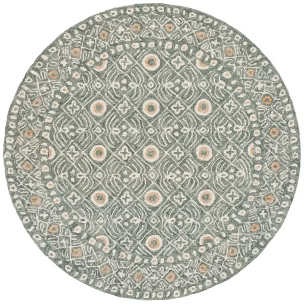 MICRO-LOOP Hand Tufted 5' x 5' Round area rug