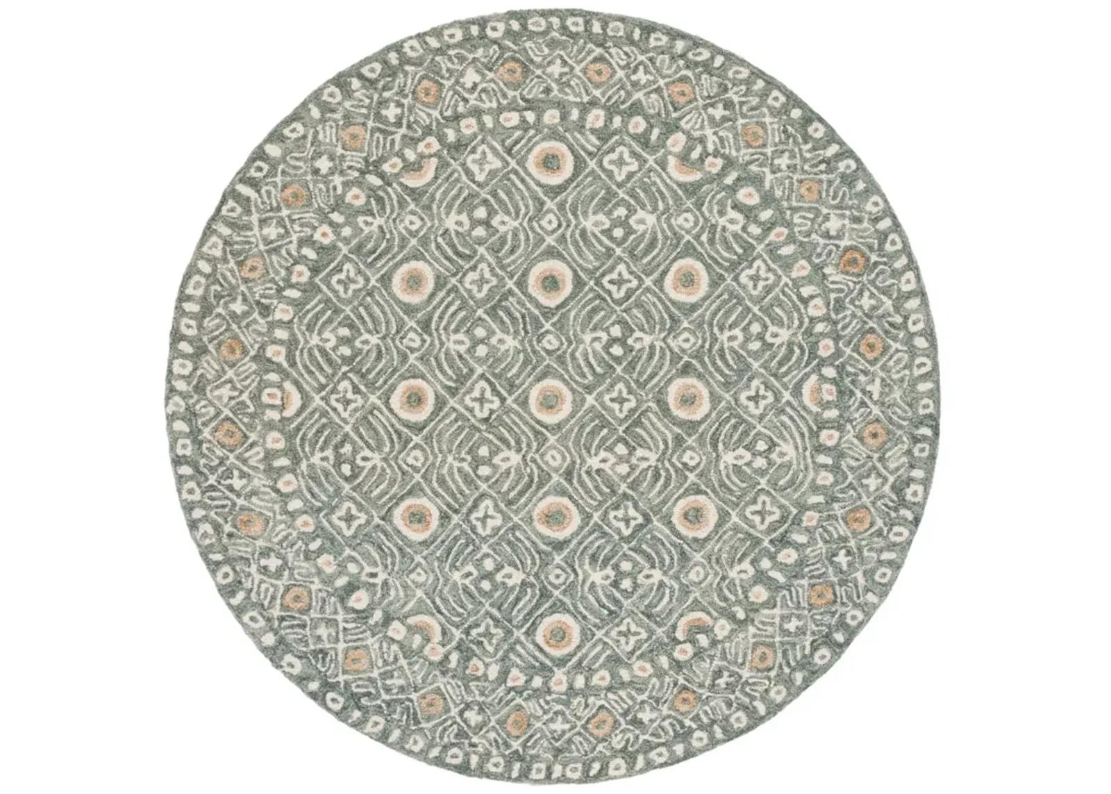 MICRO-LOOP 801 GREEN  5' x 5' Round Round Rug