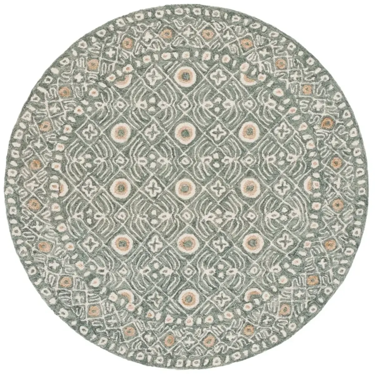 MICRO-LOOP 801 GREEN  5' x 5' Round Round Rug