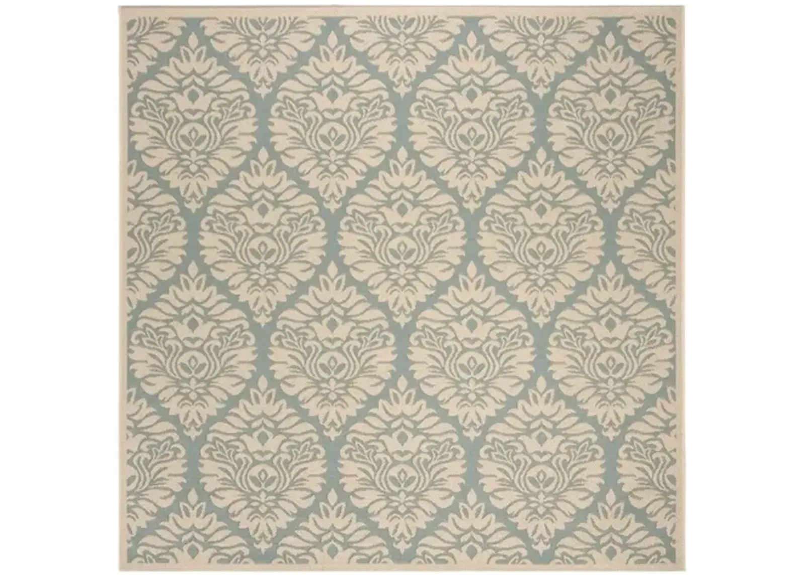 Safavieh BEACH HOUSE Collection BHS135K-6SQ Aqua / Cream 6'-7" X 6'-7" Square