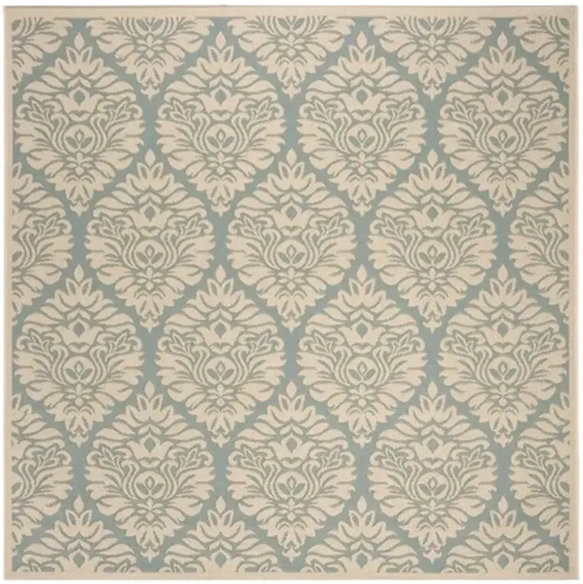 Safavieh BEACH HOUSE Collection BHS135K-6SQ Aqua / Cream 6'-7" X 6'-7" Square