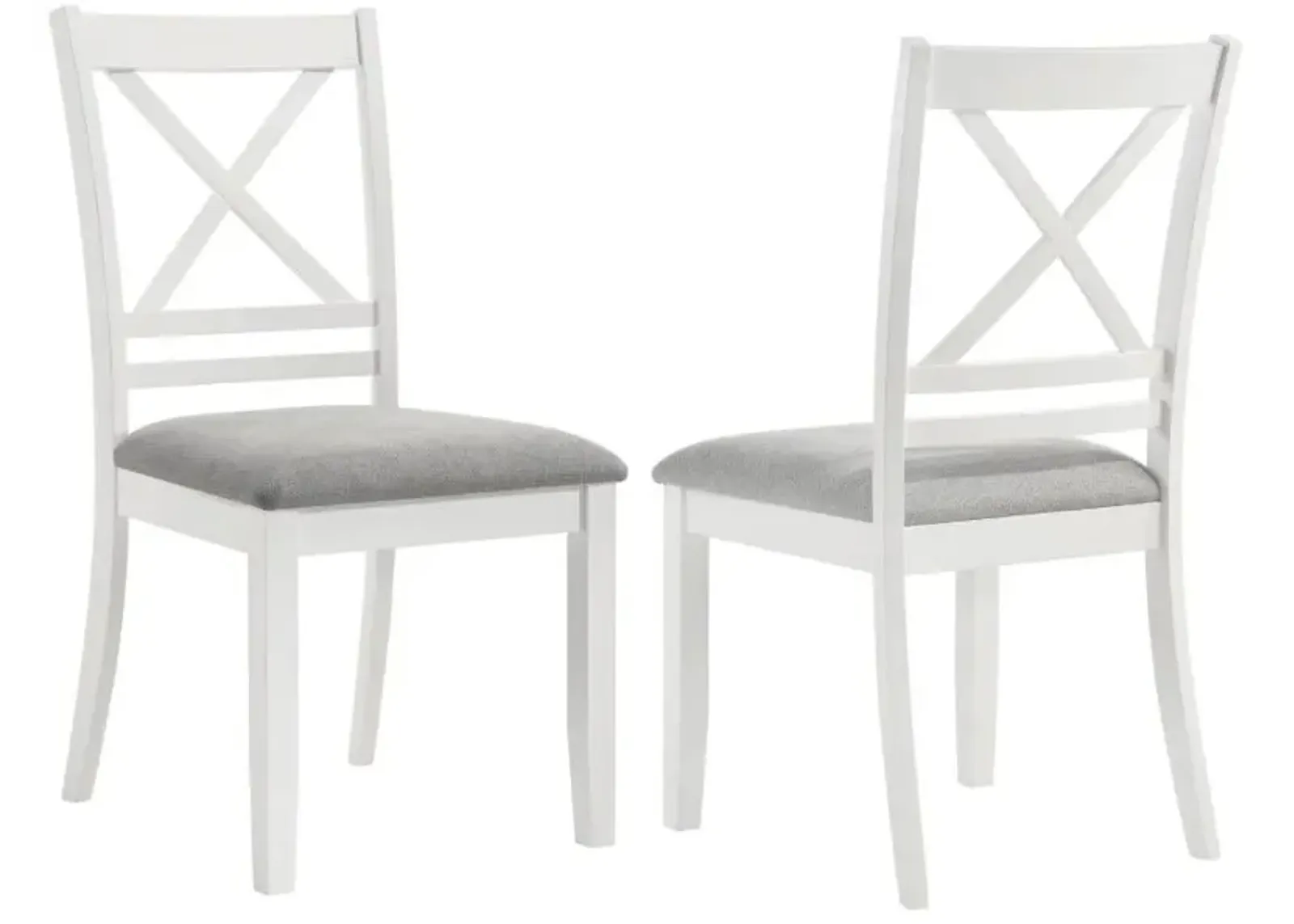 Hollis Cross Back Wood Dining Side Chair White (Set of 2)