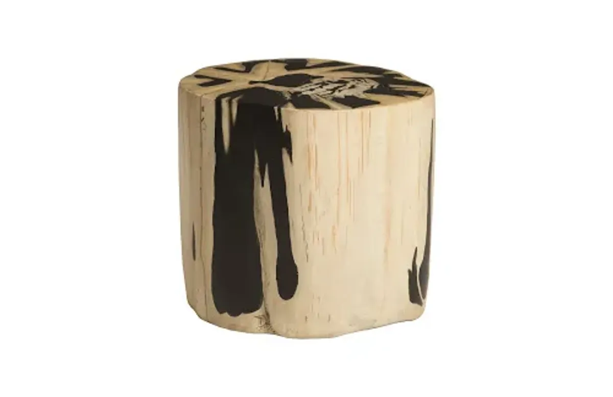 cast petrified wood stool, resin