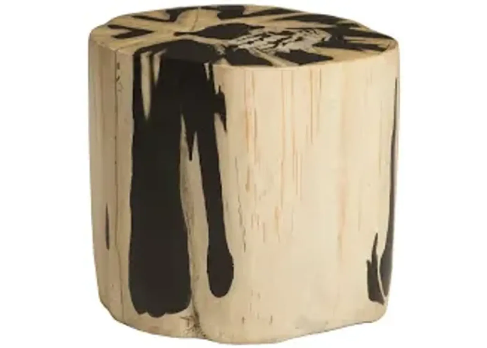 cast petrified wood stool, resin