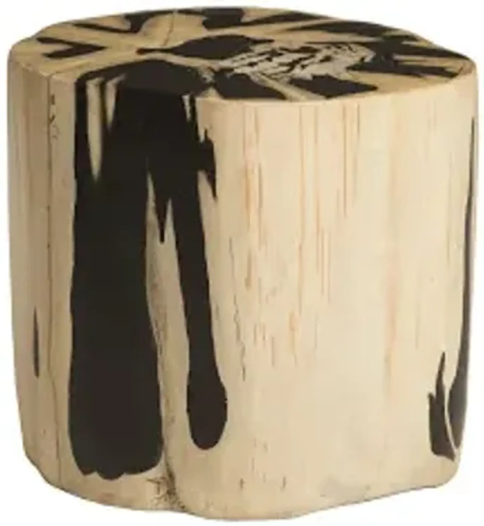 cast petrified wood stool, resin