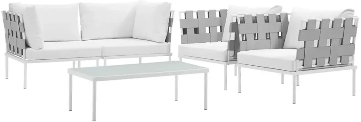 Harmony 5  Piece Outdoor Patio Aluminum Sectional Sofa Set