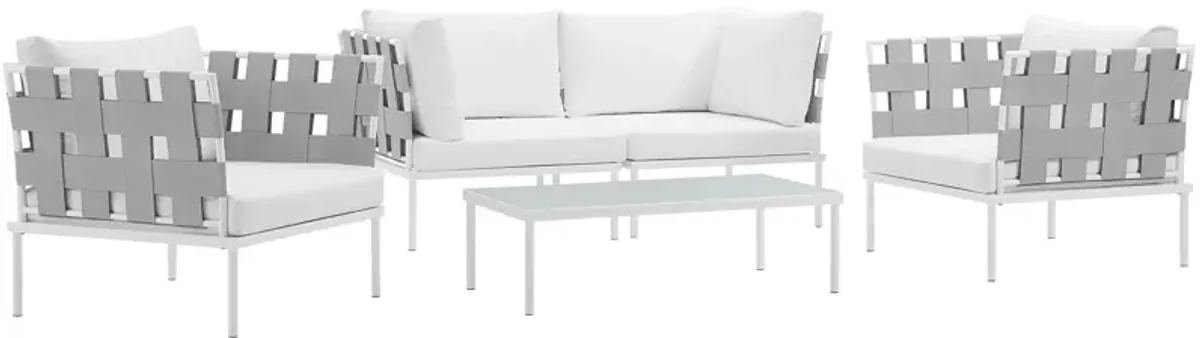 Harmony 5  Piece Outdoor Patio Aluminum Sectional Sofa Set