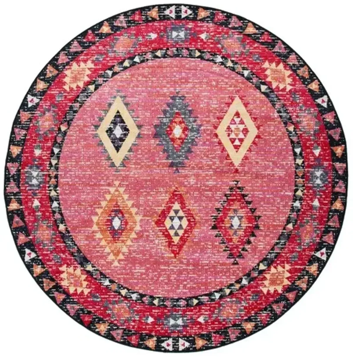 MONTAGE Collection MTG201U-7R Pink / Black 6'-7" X 6'-7" Round