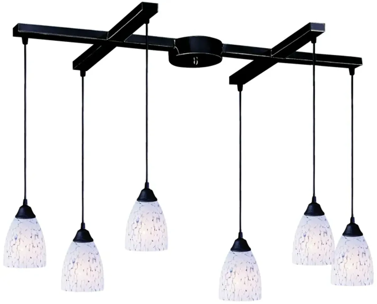 Classico 17" Wide 6-Light Mini Pendant - Dark Rust