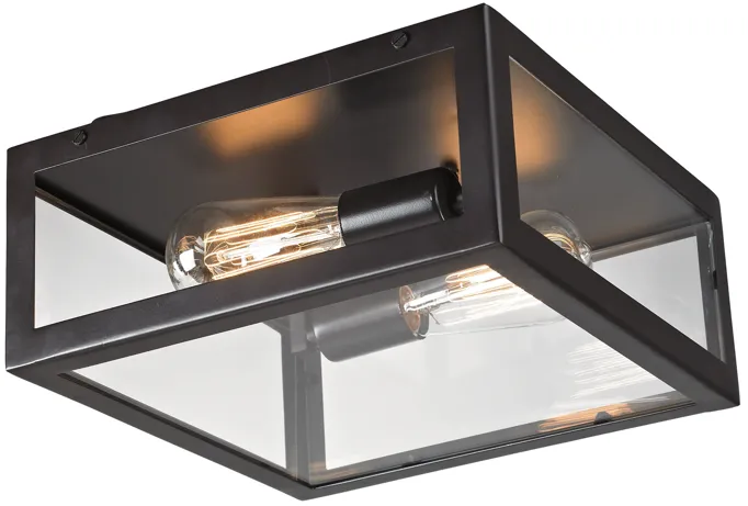 Parameters 12" Wide 2-Light Flush Mount - Bronze