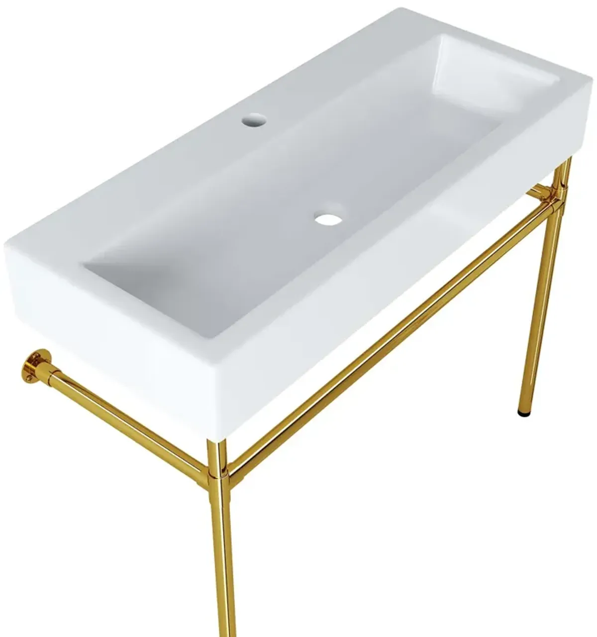 Redeem 40" Wall-Mount Gold Stainless Steel Bathroom Vanity