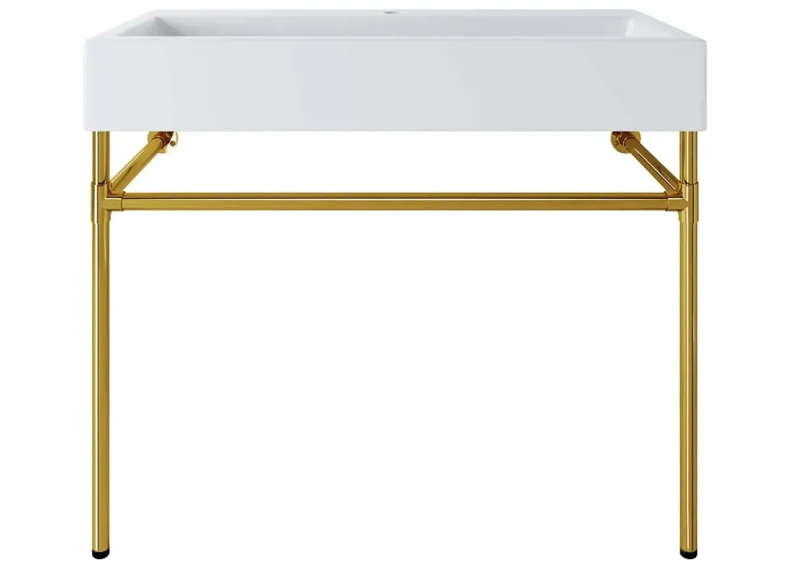 Redeem 40" Wall-Mount Gold Stainless Steel Bathroom Vanity