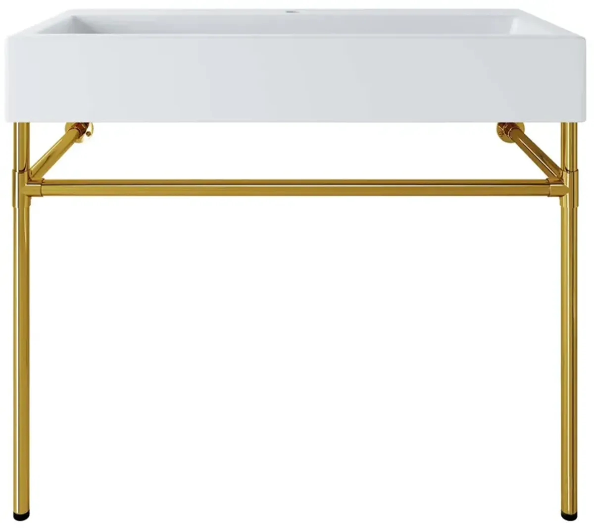 Redeem 40" Wall-Mount Gold Stainless Steel Bathroom Vanity