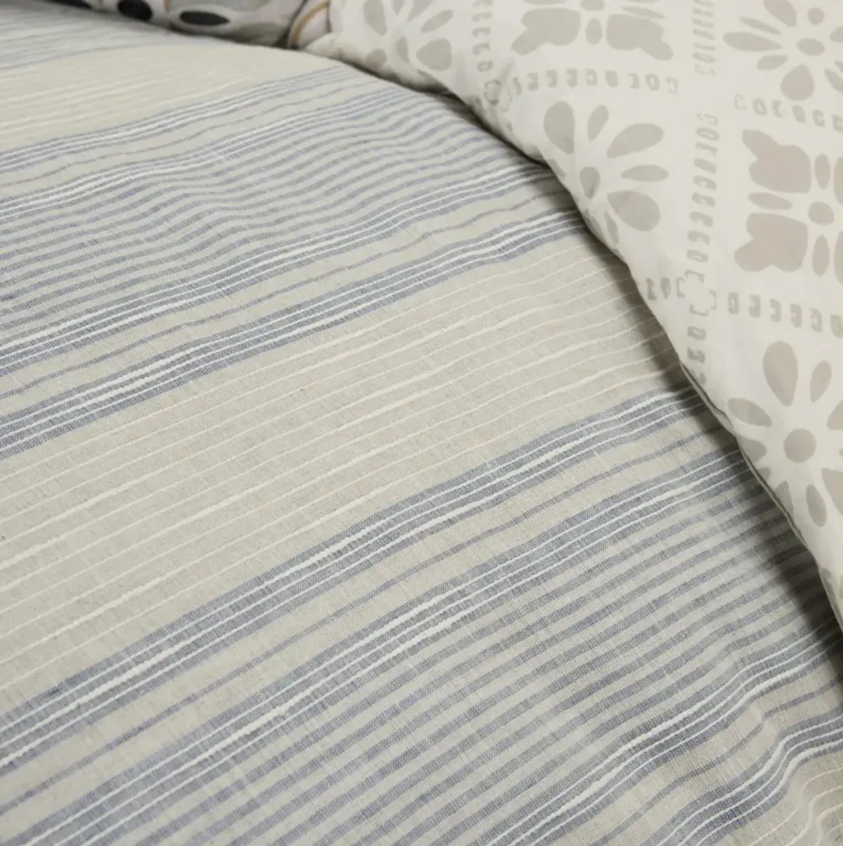 Mackie Linen Duvet Stripe BlueStandard Sham