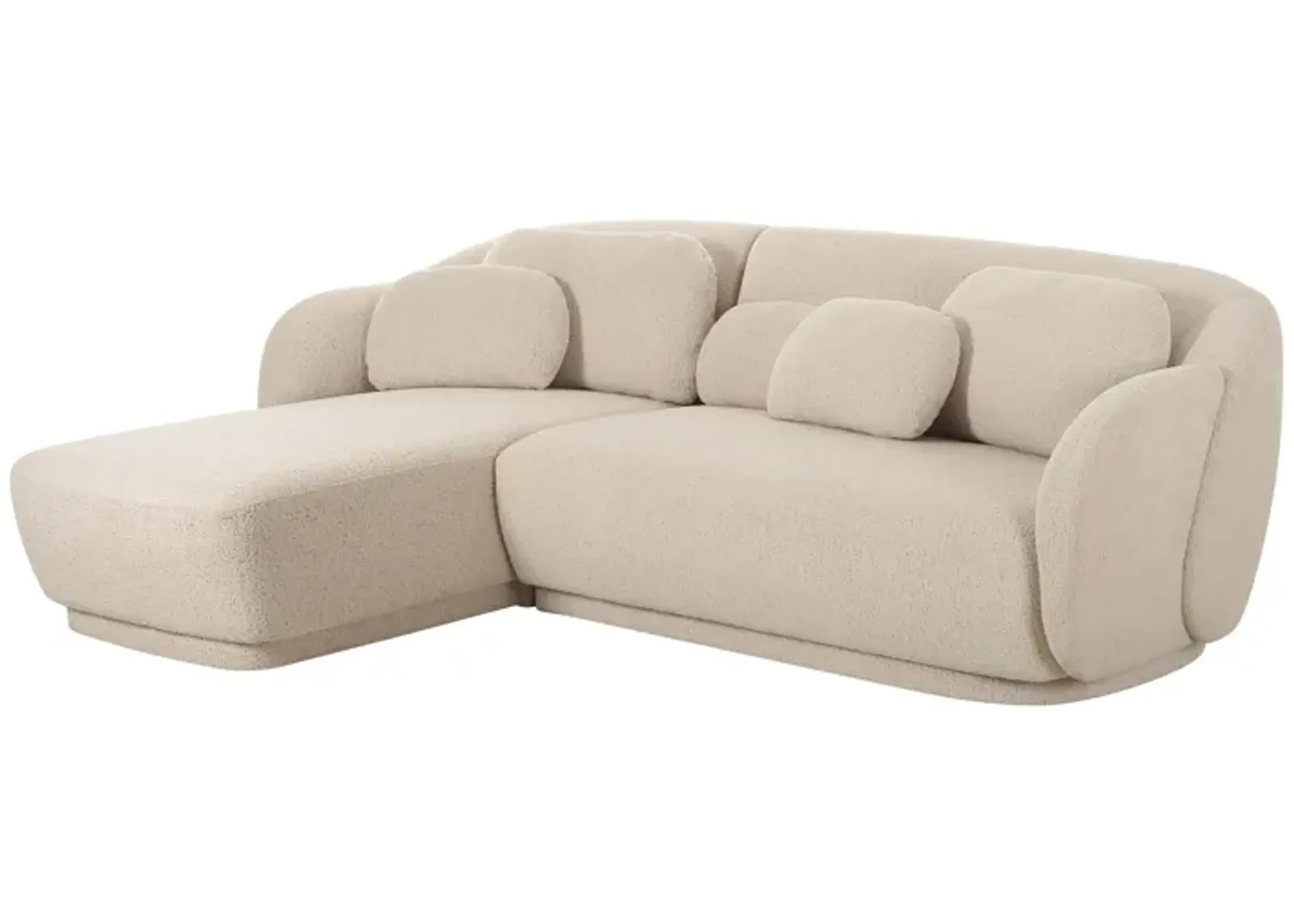 Misty Cream Boucle Sectional - LAF