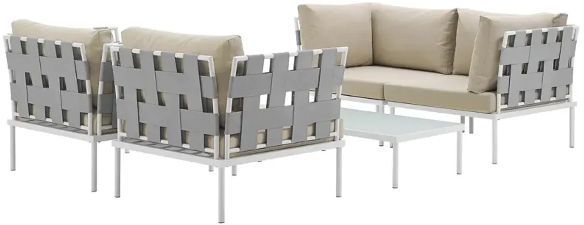 Harmony 5  Piece Outdoor Patio Aluminum Sectional Sofa Set