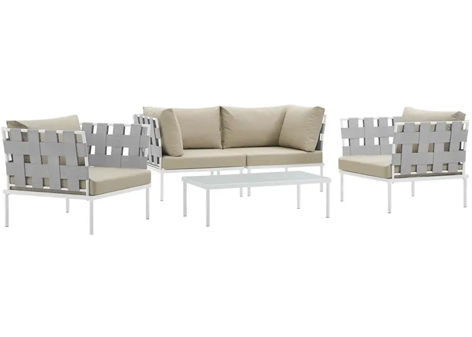 Harmony 5  Piece Outdoor Patio Aluminum Sectional Sofa Set