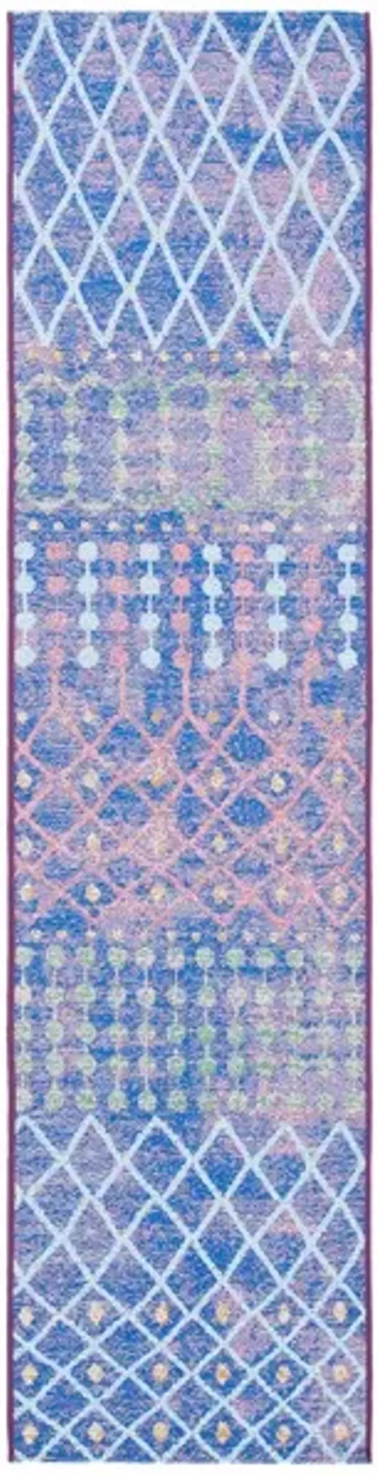 SUMMER 452 Blue  2' X 8' Runner Rug