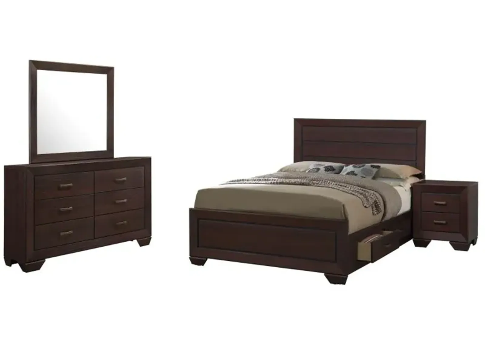 Kauffman Storage Bedroom Set with High Straight Headboard