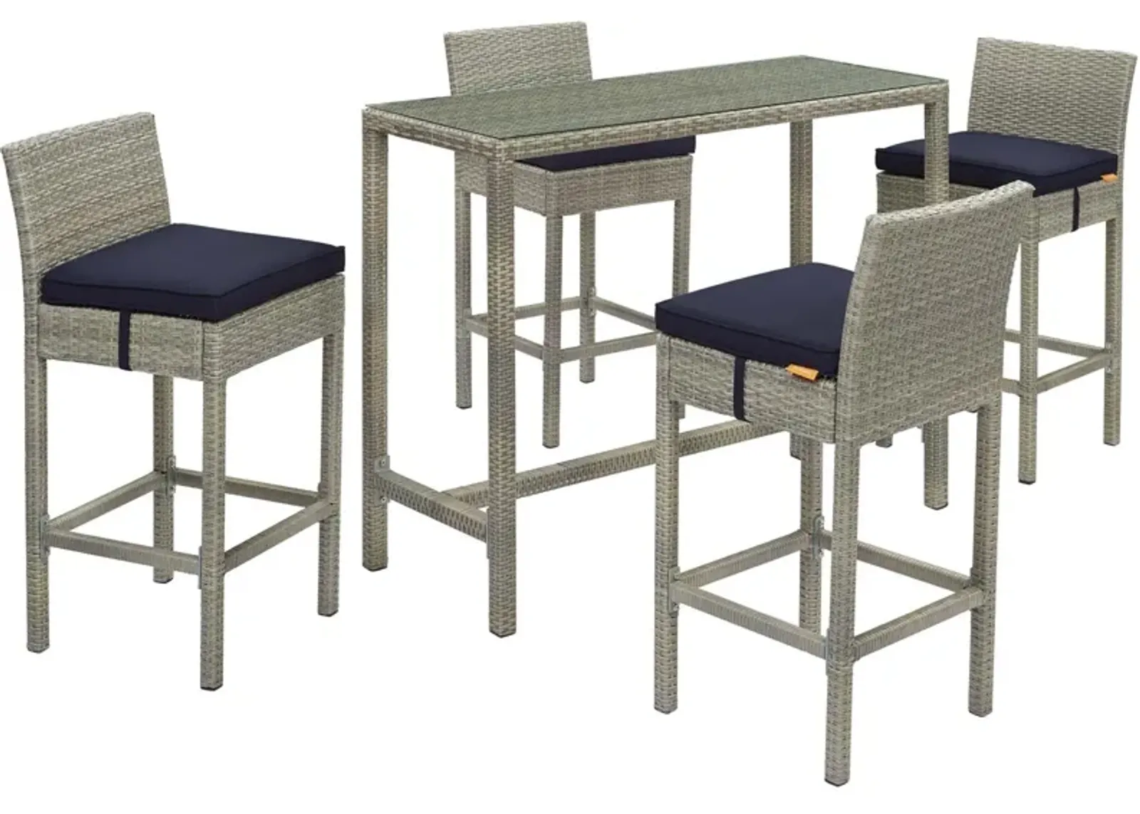 Conduit 5 Piece Outdoor Patio Wicker Rattan Set