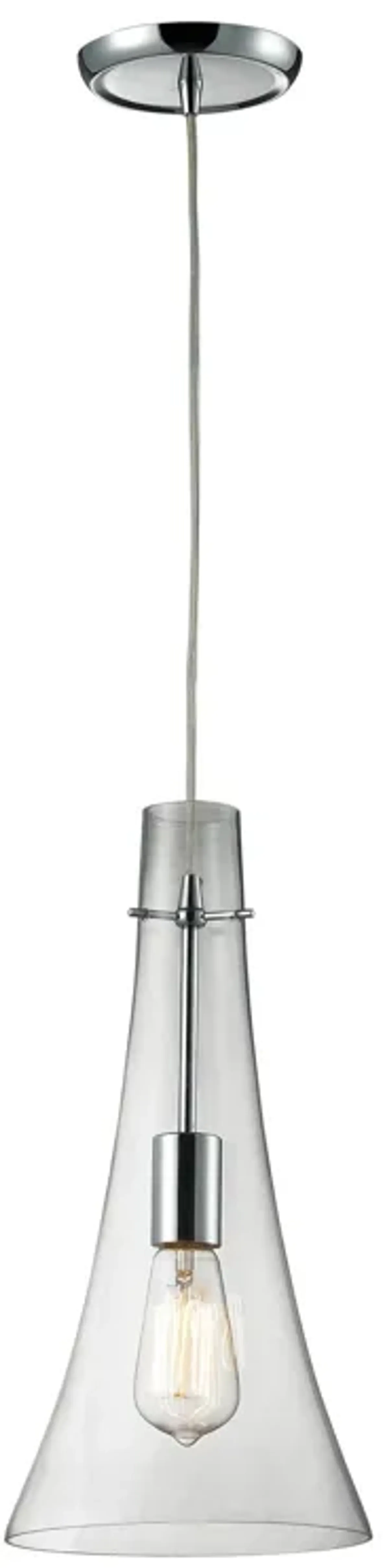 1 light pendant in polished chrome