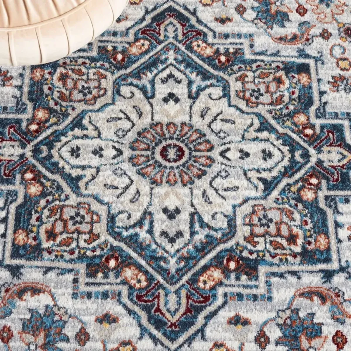 BAYSIDE 110 Blue 6'-7' X 6'-7' Round Round Rug