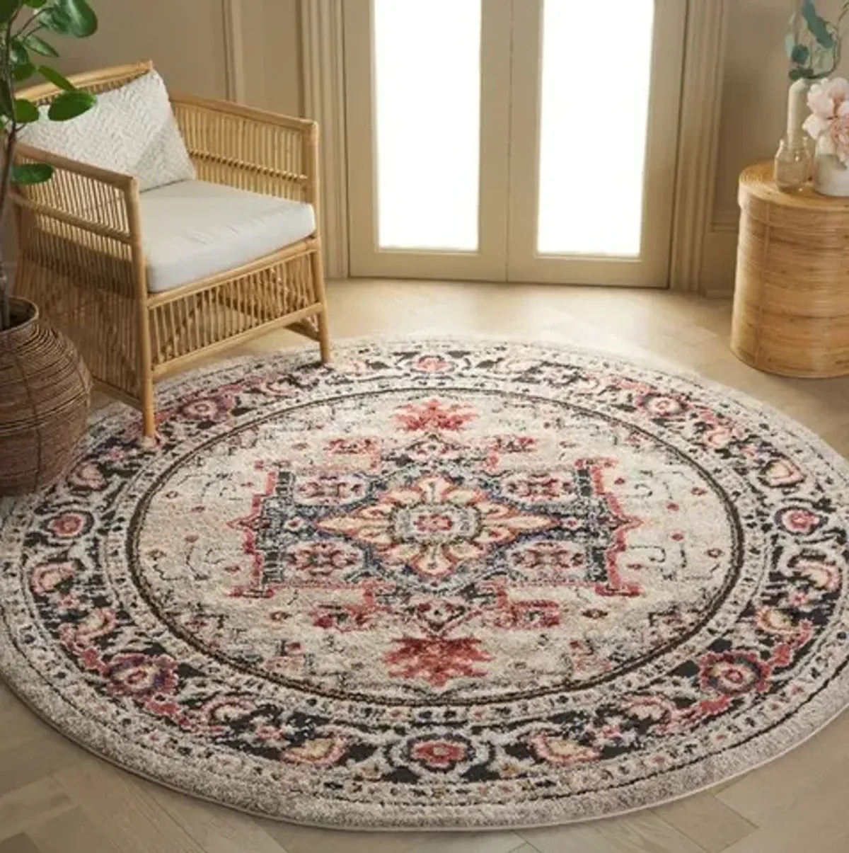 LUNA 104 Multi 6'-7' X 6'-7' Round Round Rug