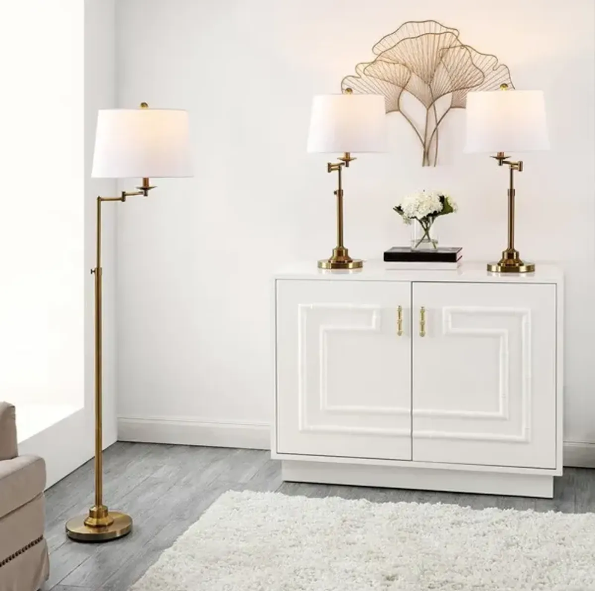 NADIA FLOOR AND TABLE LAMP SET