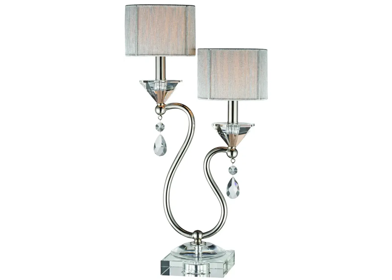 Krystal 23.5" High 2-Light Table Lamp - Polished Nickel