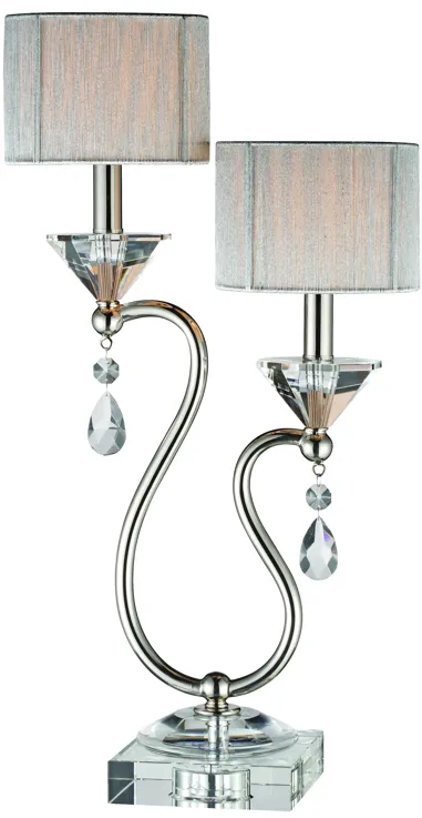 Krystal 23.5" High 2-Light Table Lamp - Polished Nickel