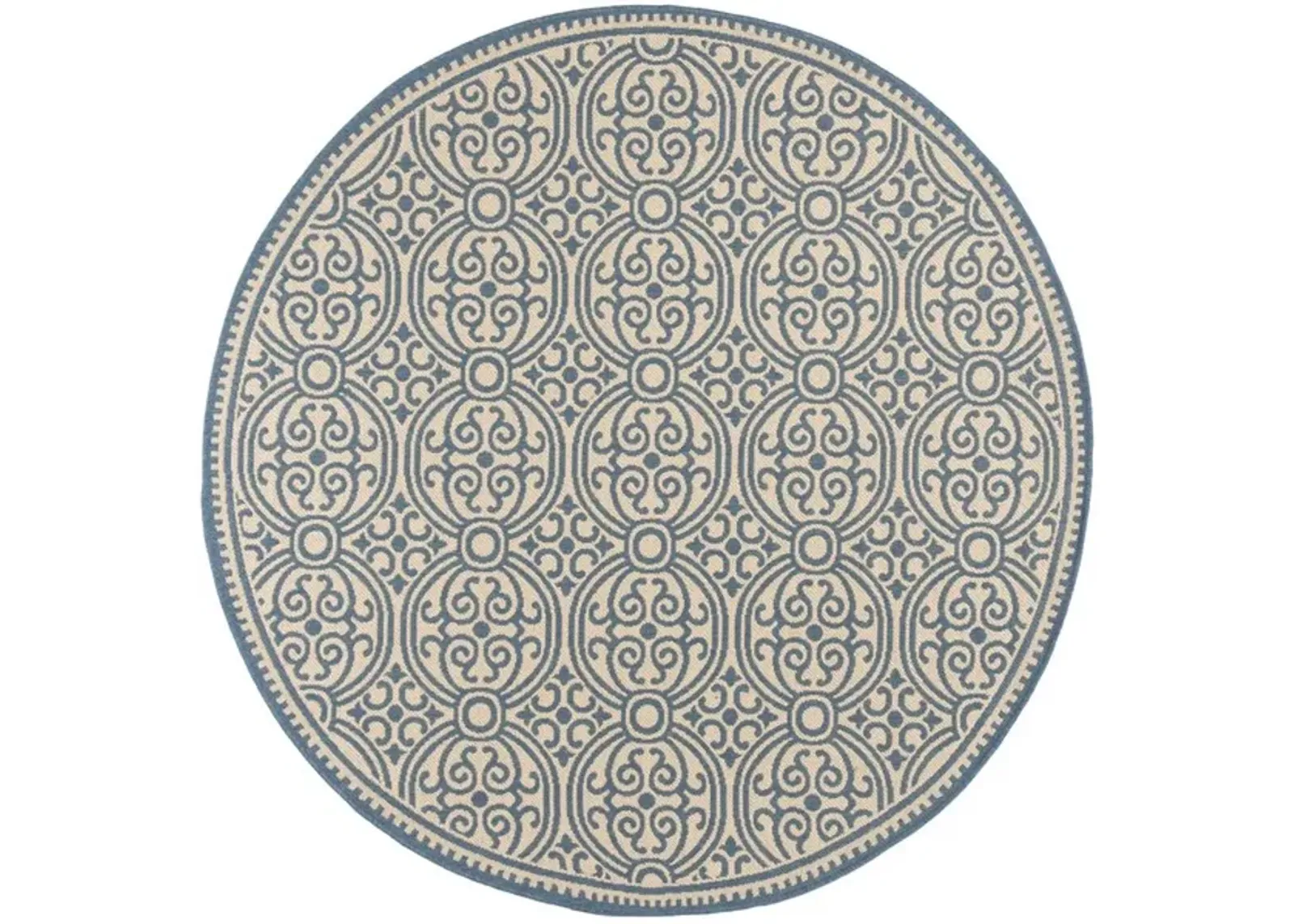 LINDEN 134 Collection LND134M-6R Blue / Creme 6'-7" X 6'-7" Round