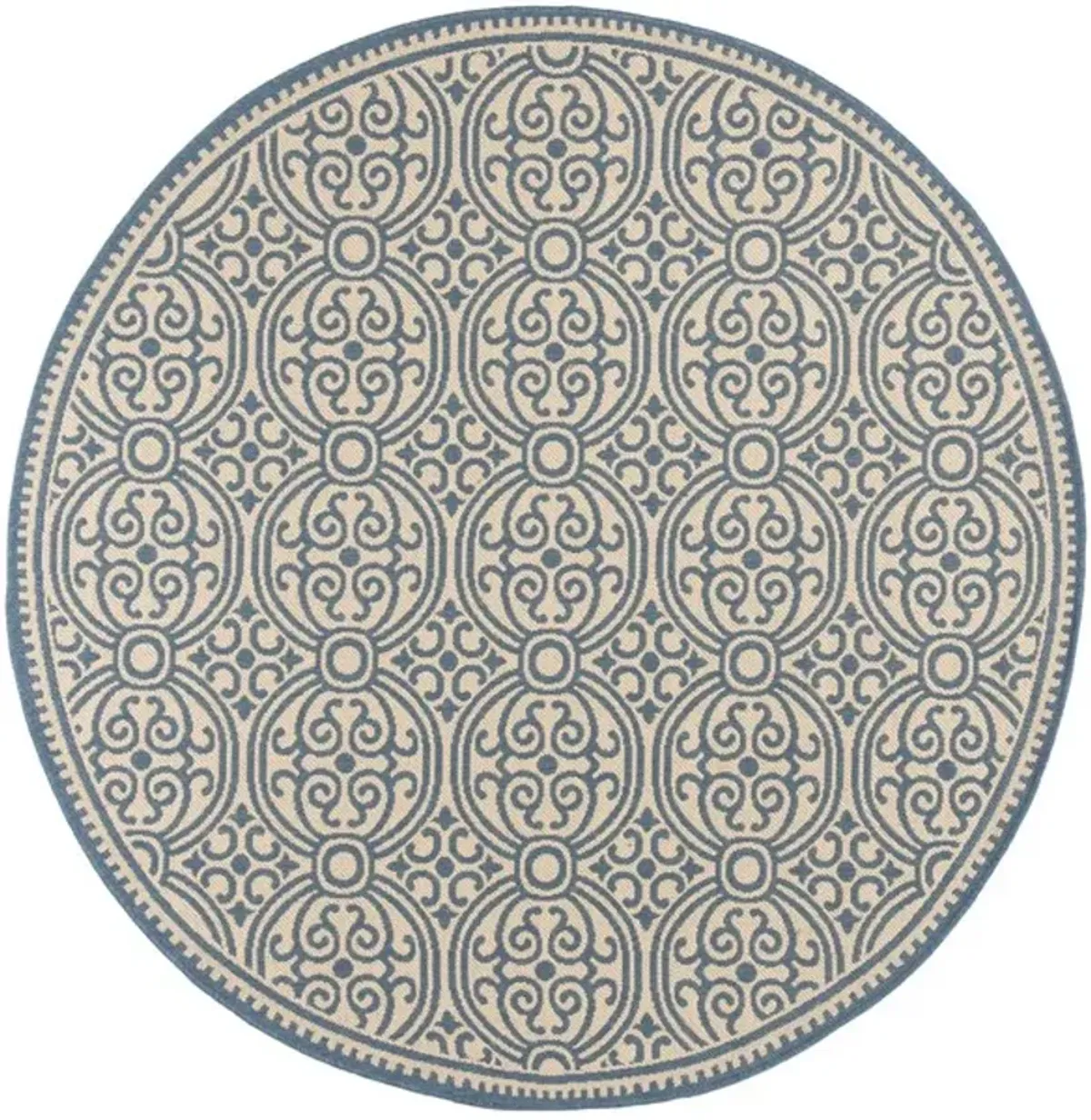 LINDEN 134 Collection LND134M-6R Blue / Creme 6'-7" X 6'-7" Round