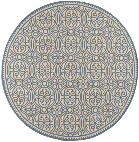 LINDEN 134 Collection LND134M-6R Blue / Creme 6'-7" X 6'-7" Round