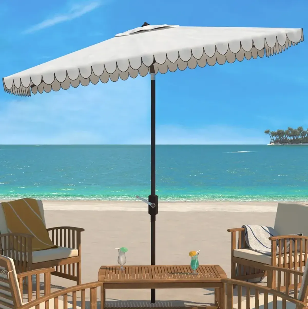 Venice 7.5 Ft Square Crank Umbrella