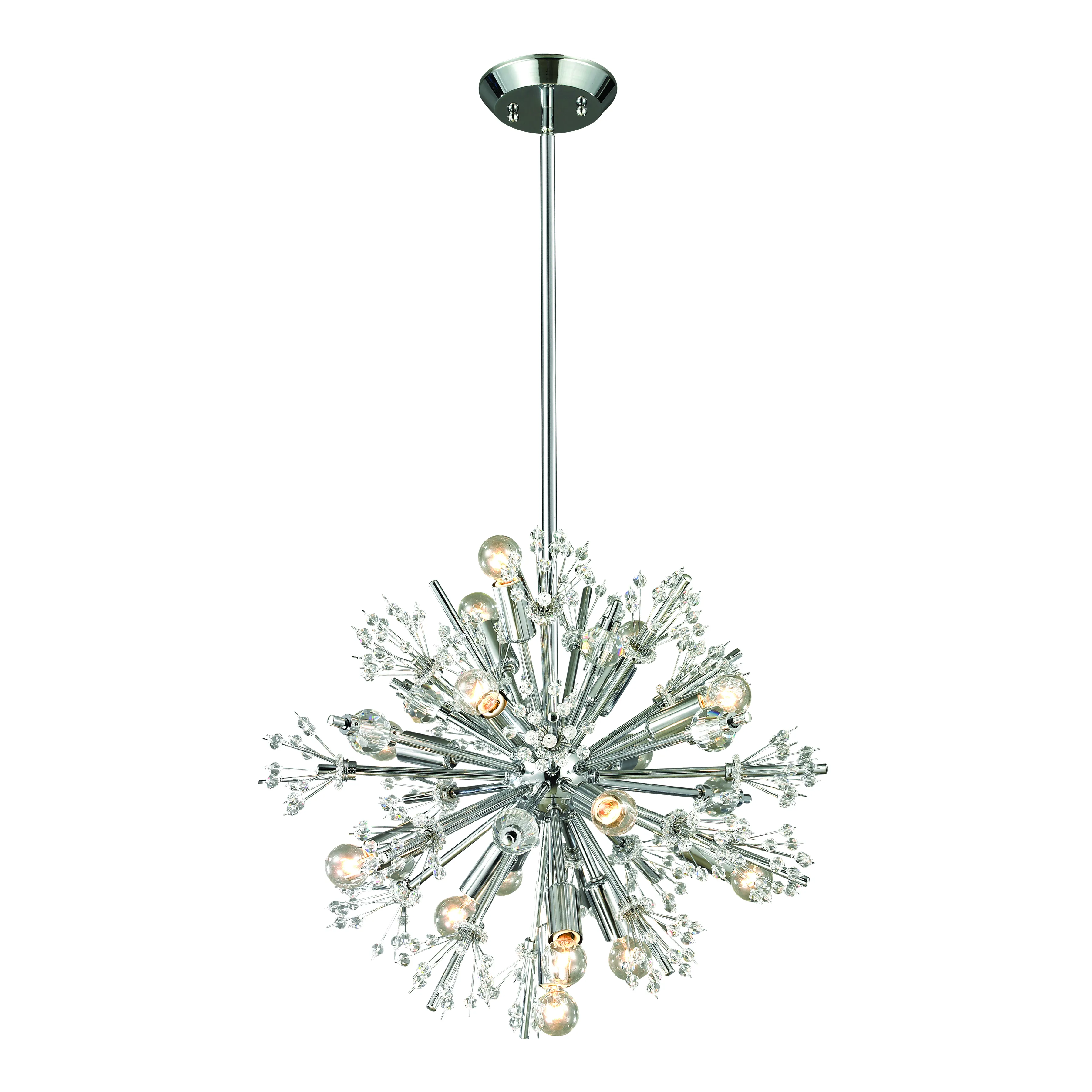 Starburst 20" Wide 15-Light Chandelier - Polished Chrome